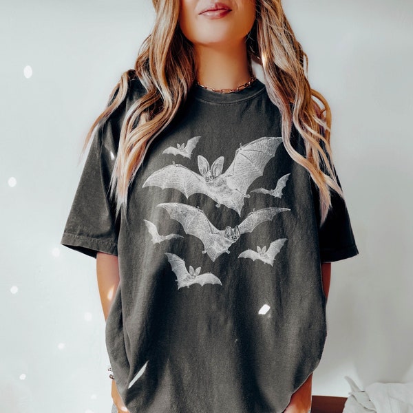 Bat Shirt, Comfort Colors® Halloween Shirt, Goblincore Shirt, Bat Tshirt, Witchy Shirt, Spooky Shirt, Vintage Gothic Vampire Bats Tee