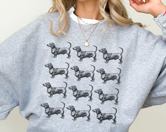 Teckel Sweatshirt, Weiner Dog Gifts, Doxie Mom, Daschund Sweatshirt, Wiener Dog, Teckel Kleding, Teckel cadeau, Vintage Dog Crewneck