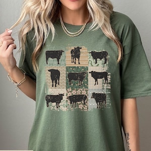 Cow Shirt, Western Graphic Tee, Western Shirt, Cow Tshirt, Floral Boho Cow Summer Shirt, Western Clothing, Farm Cottagecore, Country Shirt
