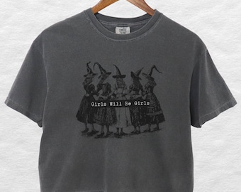 Comfort Colors Feminist Crop Top: Witchy Halloween Boxy Tee