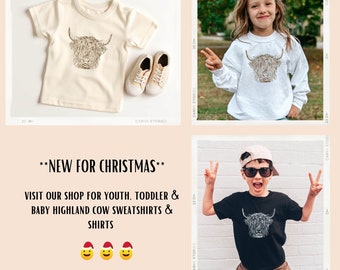 Vaca de las Tierras Altas, Cuello Redondo Western, Sudadera de