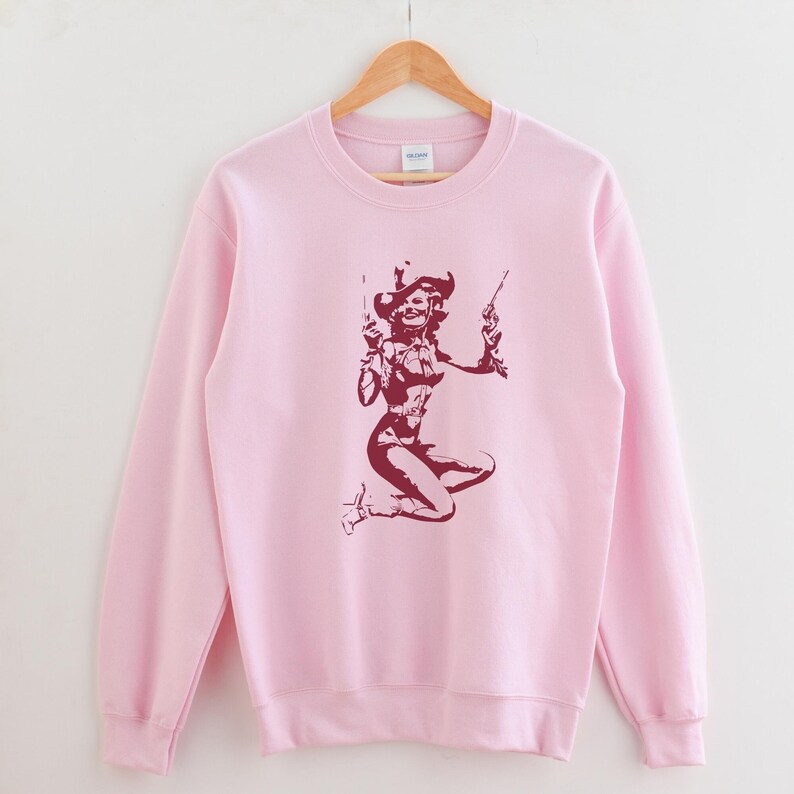 Camicia da cowgirl girocollo western Abbigliamento western vintage Felpa da cowgirl Abiti estetici Camicia western Donna Girocollo alla moda Cowgirl rosa immagine 3
