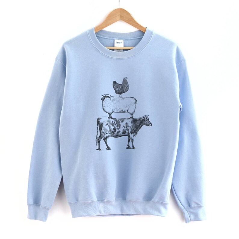 Kotröja, Kycklingtröja, Westerntröja, Lantligtröja, Fårtröja, Vegansktröja, Bondtröja, Staplade bondgårdsdjur bild 7