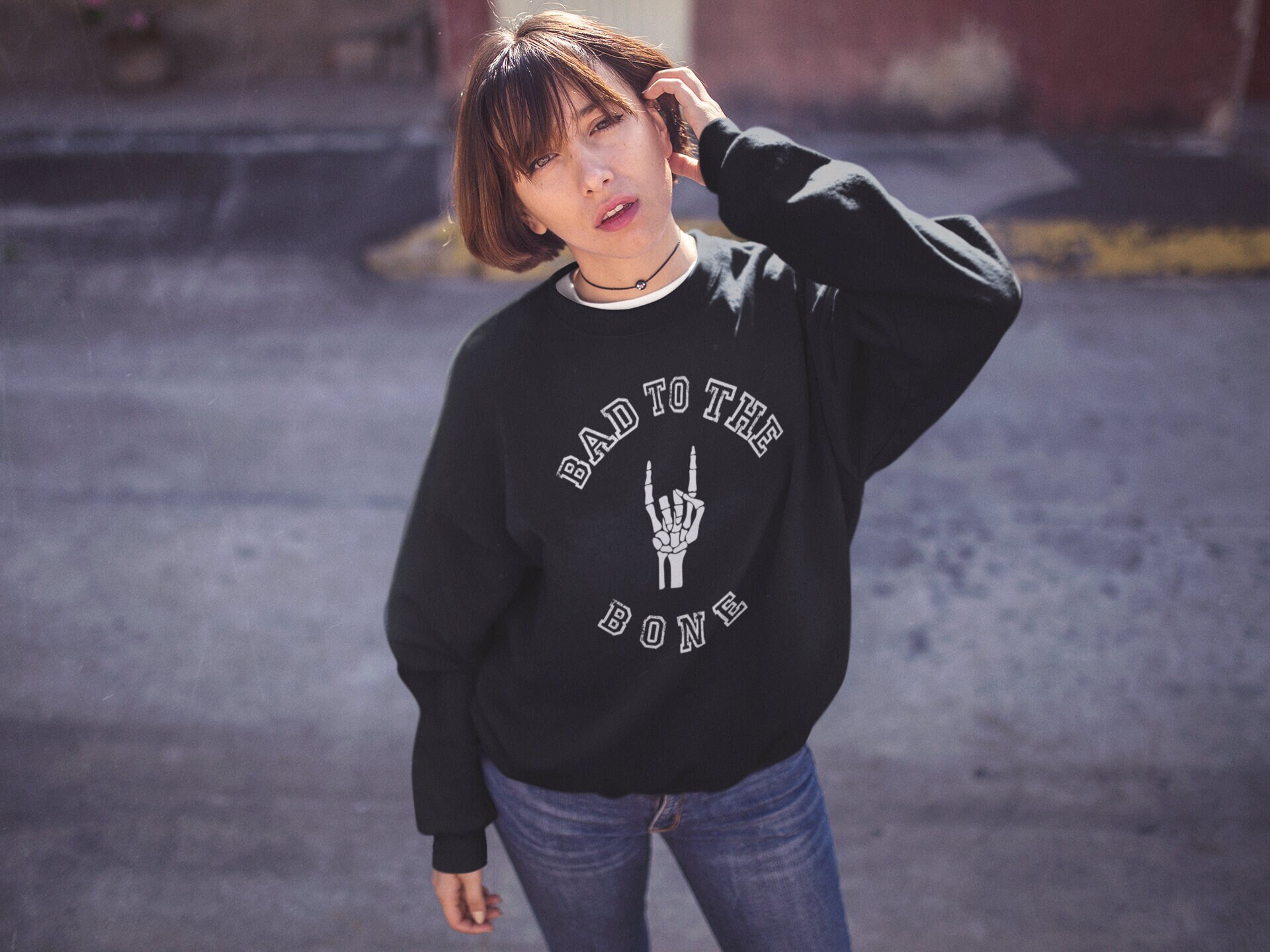 Skeleton Hand Halloween Crewneck 