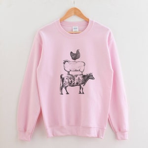 Kotröja, Kycklingtröja, Westerntröja, Lantligtröja, Fårtröja, Vegansktröja, Bondtröja, Staplade bondgårdsdjur bild 8