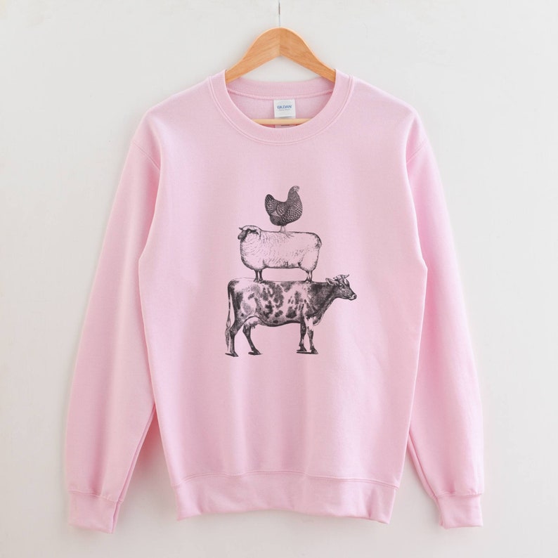 Kotröja, Kycklingtröja, Westerntröja, Lantligtröja, Fårtröja, Vegansktröja, Bondtröja, Staplade bondgårdsdjur bild 8