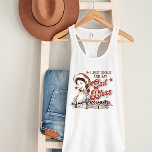 Western Tank Tops, Retro Cowgirl Graphic Tank Top, Western Shirt, Rodeo Shirt, Country Tank Tops, Bachelorette Tanks, Cowgirl Outfit