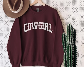 Western Crewneck Cowgirl Shirt Trendy Crewneck Western Wear Aesthetic Clothes Pink Cowgirl Sweatshirt Western Shirt Western Sweatshirt