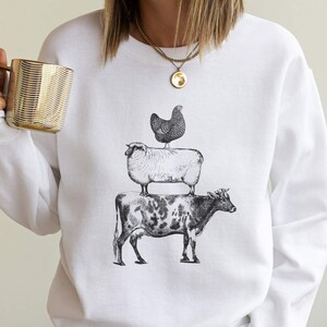 Kotröja, Kycklingtröja, Westerntröja, Lantligtröja, Fårtröja, Vegansktröja, Bondtröja, Staplade bondgårdsdjur bild 2