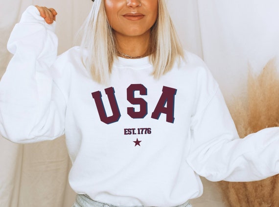 USA Sweatshirt American Flag United States 4th of July Sweatshirt