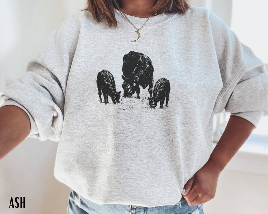 Cow Sweatshirt, Cow Sweater, Western Crewneck, Animal Sweatshirt, Cows, Animal Lover Gift, Farm Girl Shirt, Graphic Crewneck, Cow Shirt