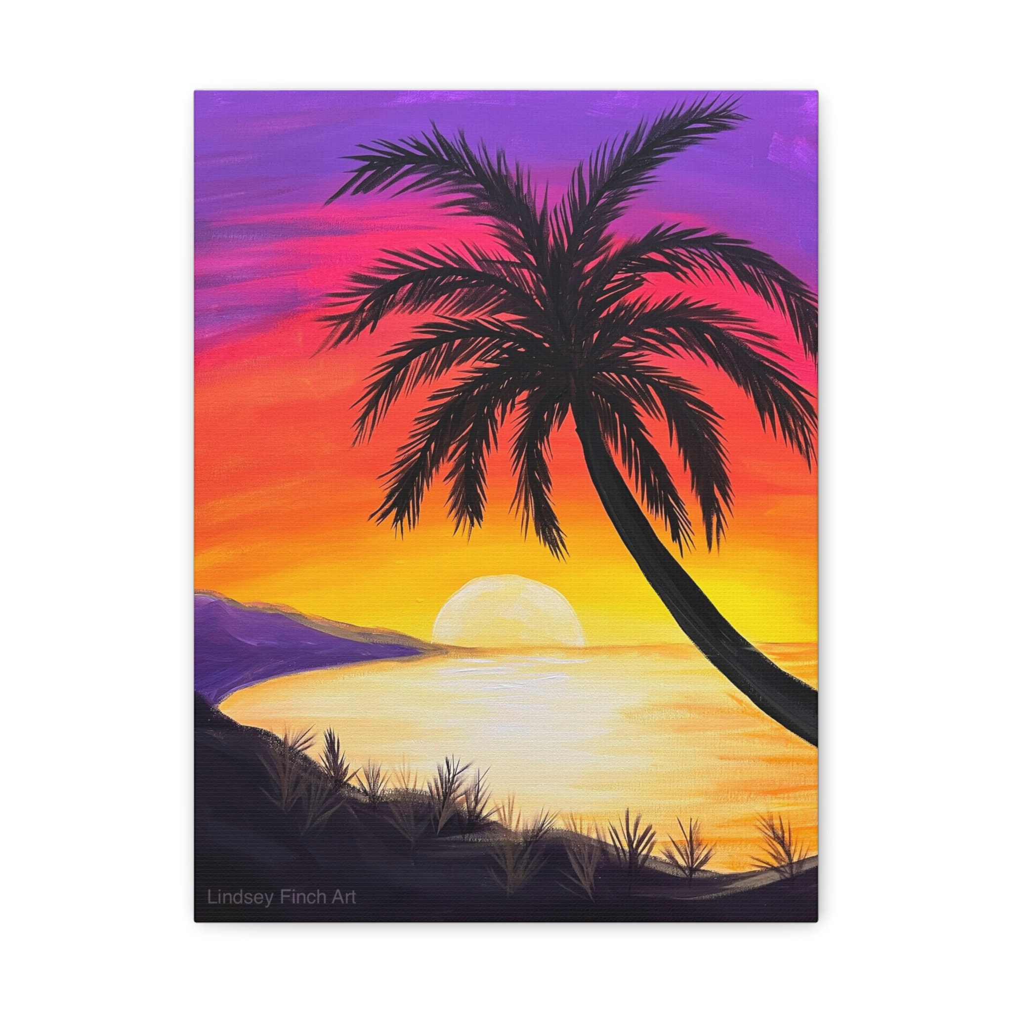Palm tree sunset paintings