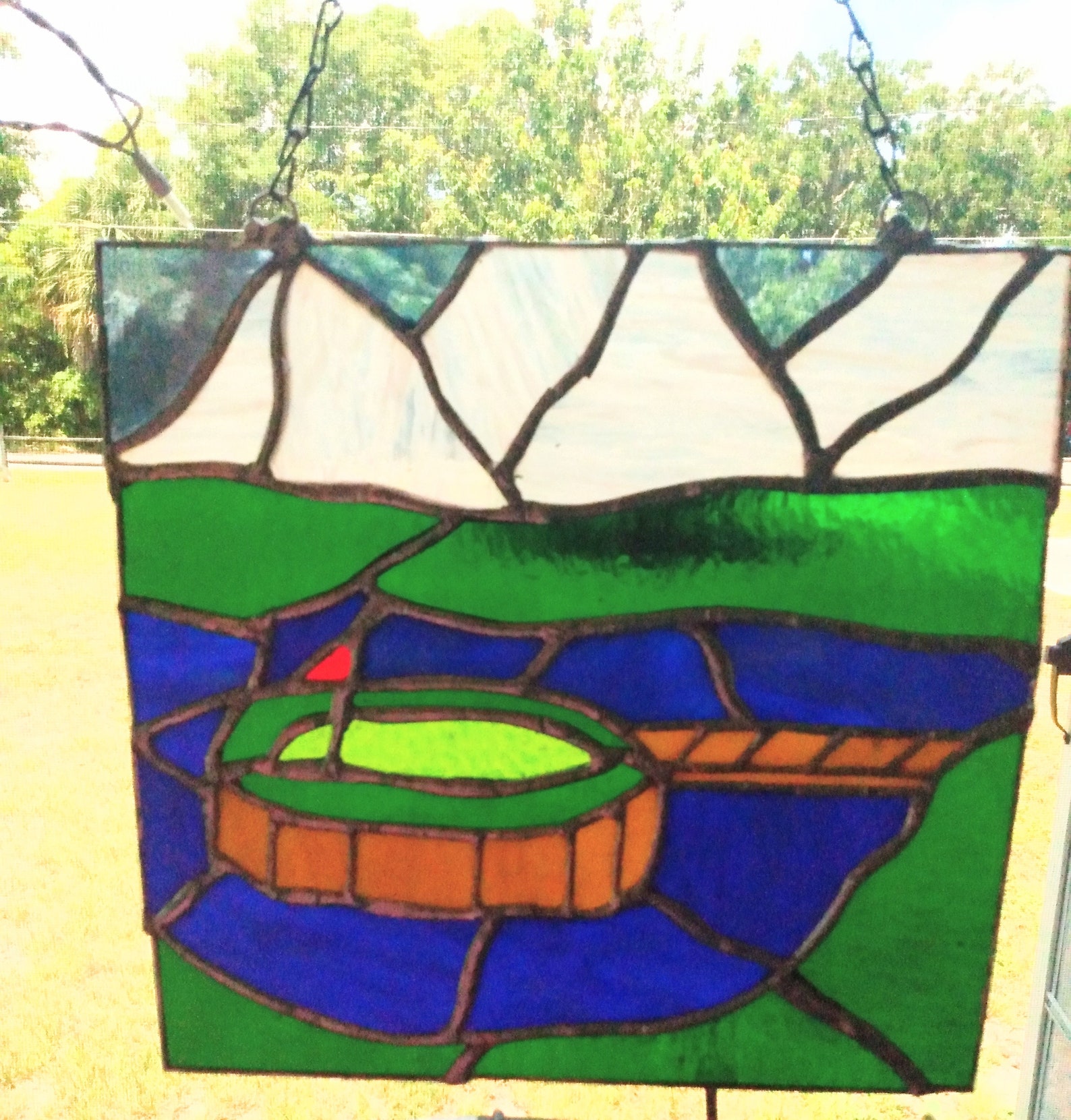 Golfer's 17th Hole Stained Glass Etsy