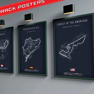 Affiche des circuits de course de Formule 1 | Circuit du calendrier F1 2024 | Impression sur toile sans cadre | Poster sans cadre