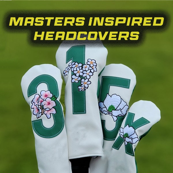 Masters Inspired Golf Head Cover | Driver/ Fairway Wood/ Hybrid/ Putter Head Cover | Green Jacket Inspired Head Cover