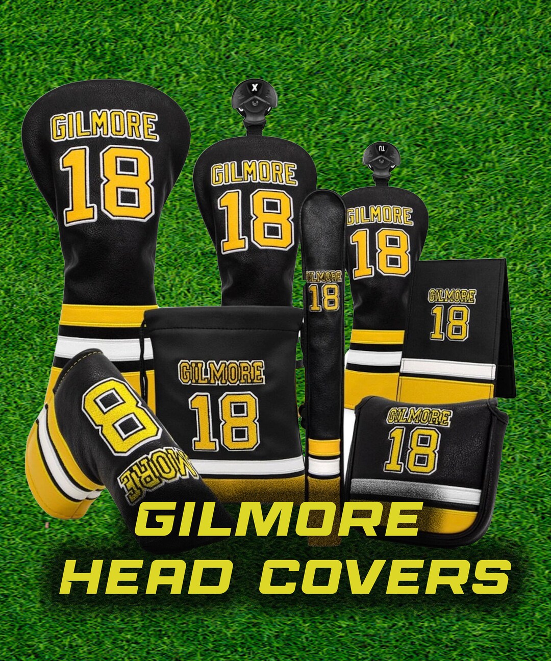 Happy Gilmore Head Cover Leather Golf Head Cover Golf Accessories Golf