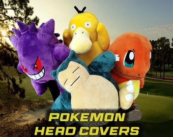 Pokemon Driver & FW Head Cover | Golf Head Cover | Plush Golf Head Cover | Golf Gift | Snorlax Charmander Gegnar Psycduck Plush Head Cover