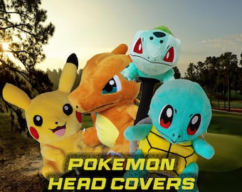 Pokemon Driver Fairway Wood Hybrid Head Cover | Golf Head Cover | Plush Golf Head Cover | Golf Gift | Charizard Squirtle Bulbasaur Pikatchu