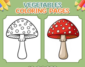 Printable Vegetables Coloring Pages for Kids | Toddlers, Preschoolers, Homeschool, Kindergarten, Coloring Book for Kids Best Seller