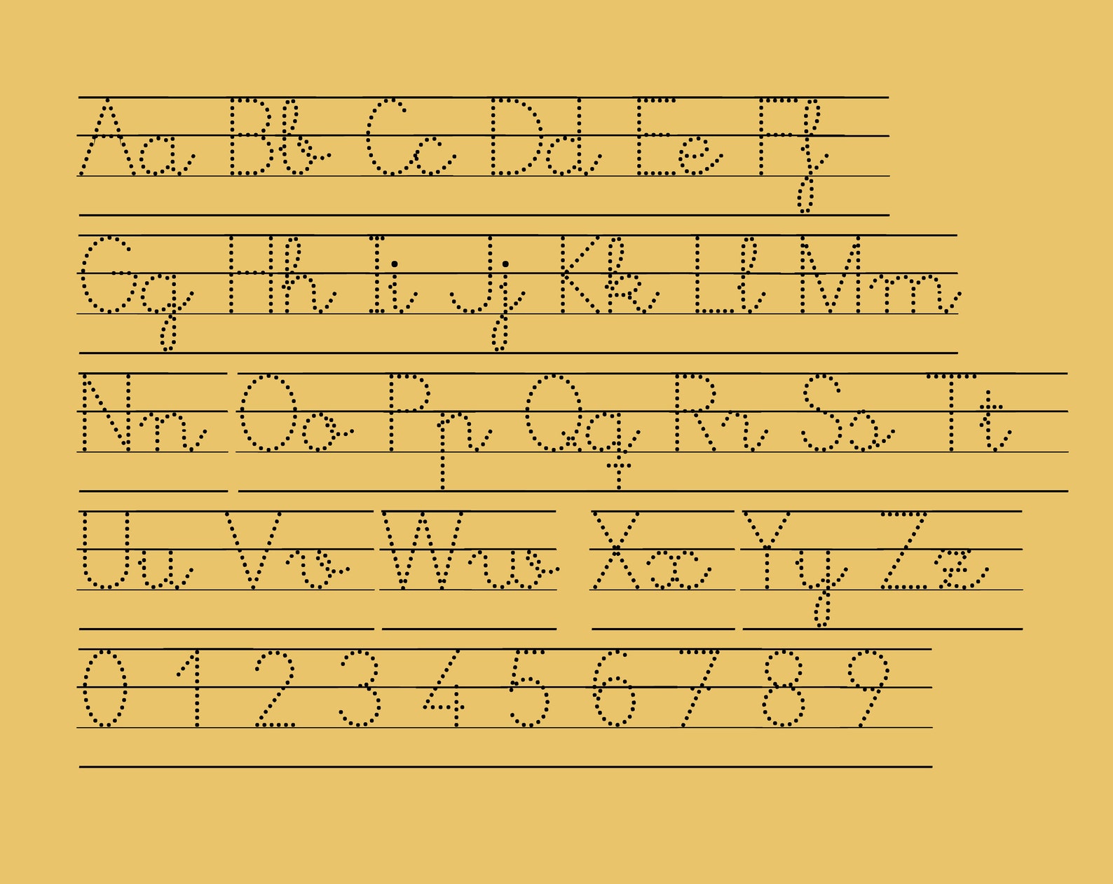 Dotted Font, Dotted Letters, Dotted Alphabet, Dot to Dot Typeface
