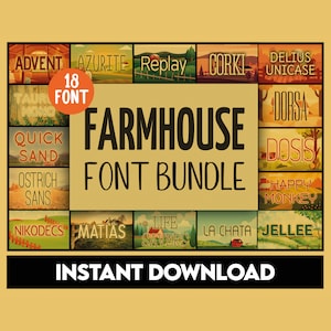 Farmhouse Font Bundle, Farmhouse Fonts TTF, Farmhouse Fonts for Cricut, Rustic Fonts, Procreate Fonts, Cricut Fonts