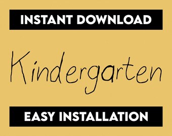 Kindergarten Font, Child Writing Typeface (TTF File)