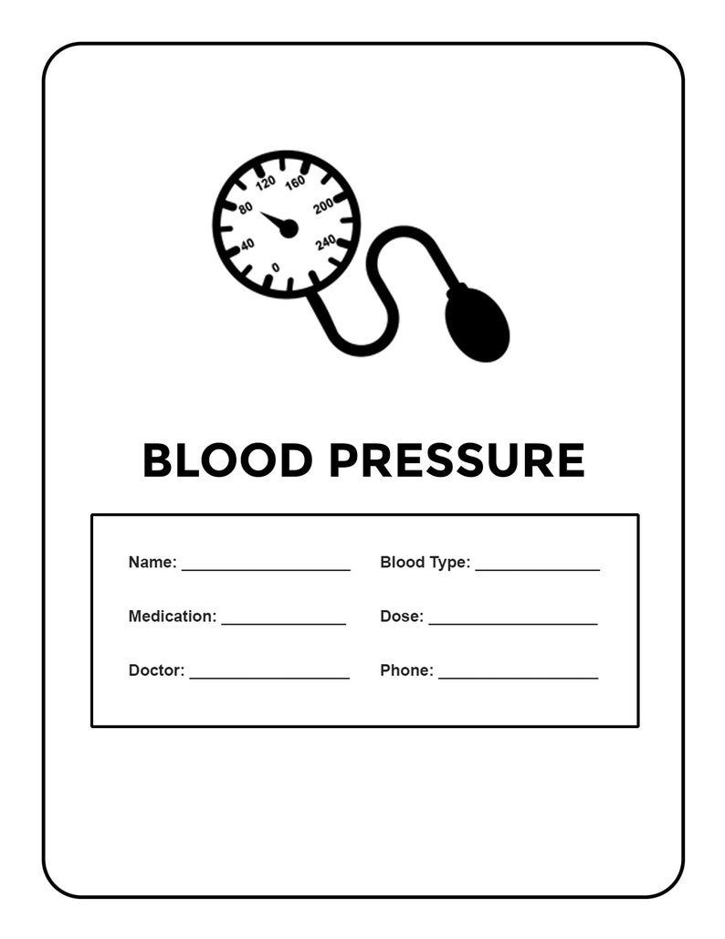 Blood Pressure Log Book Printable | Heart Rate Tracker (PDF) - Etsy