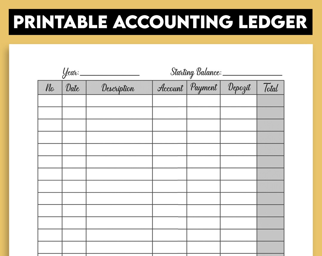 Printable Accounting Ledger Book for Bookkeeping Accounting Etsy Printable Accounting Ledger Book for Bookkeeping Accounting Etsy