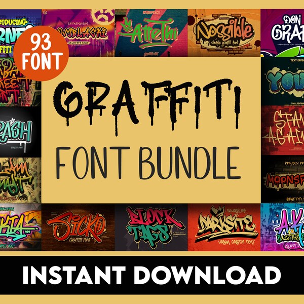 Wall Graffiti Font Etsy