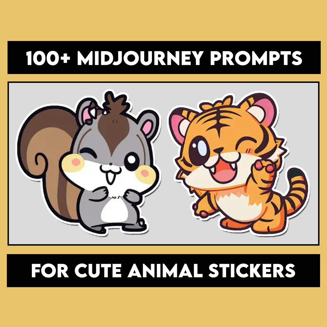 Midjourney Sticker Prompts, Midjourney Animals Prompts, Midjourney ...