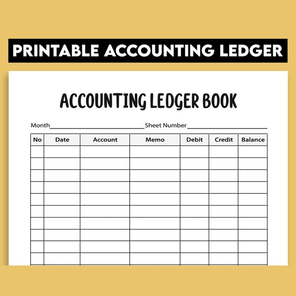 Printable Accounting Ledger Book For Bookkeeping, Accounting Ledger Log Book, Income and Expense Tracker, Small Business Bookkeeping