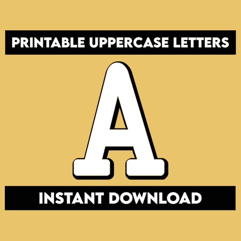 Printable Uppercase Letters, Bulletin Board Letters, Printable Alphabet ...
