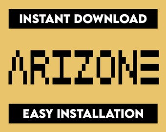 Fuente Arizone Pixel: tipografía de videojuegos de 8 bits (descarga digital TTF)