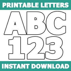 Große Druckbare Buchstaben und Zahlen | Druckbare Alphabet Buchstaben für Klassenzimmer | Pinnwand | Großbuchstaben PDF zum ausdrucken