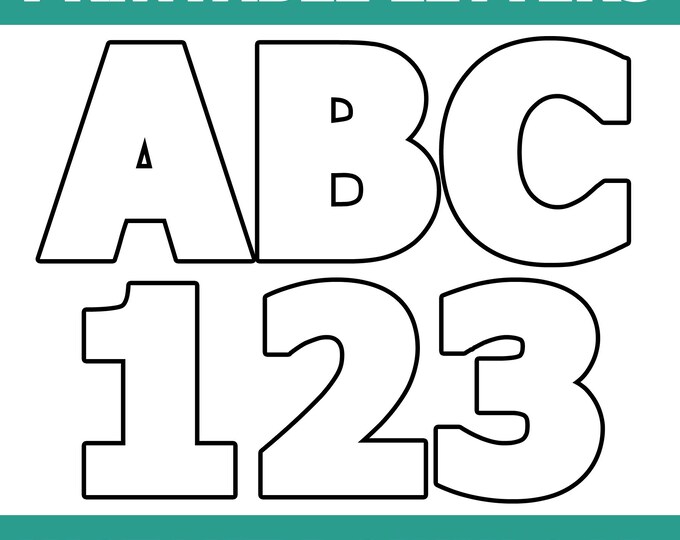 Large Printable Letters and Numbers | Bulletin Board Letters | Digital ...