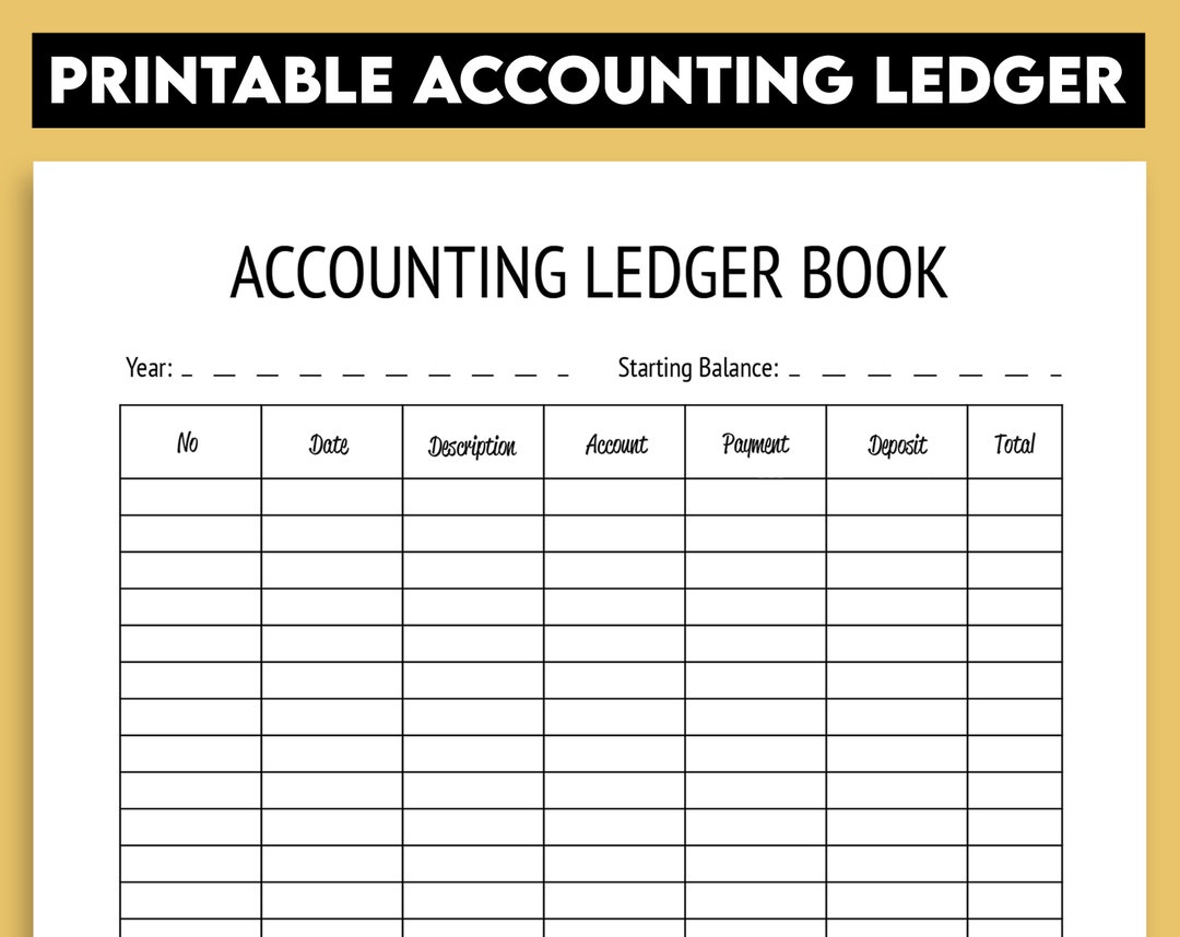 Printable Accounting Ledger Book for Bookkeeping Accounting Etsy Printable Accounting Ledger Book for Bookkeeping Accounting Etsy