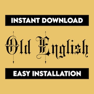 Old English Font, Old English Letters, Old English Alphabet, Gothic, Medieval Font, Vintage, Retro, Celtic, Knight, Cricut Font, Cool Fonts