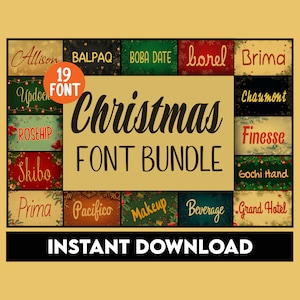 Christmas Font Bundle, Xmas Font Bundle, Christmas Font for Cricut, Noel Font, Procreate Fonts, Cricut Font, Canva Font