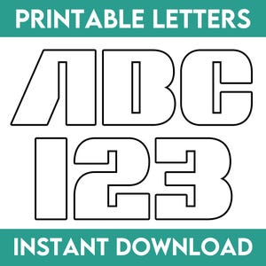 Große Druckbare Buchstaben und Zahlen | Druckbare Alphabet Buchstaben für Klassenzimmer | Pinnwand | Großbuchstaben druckbar