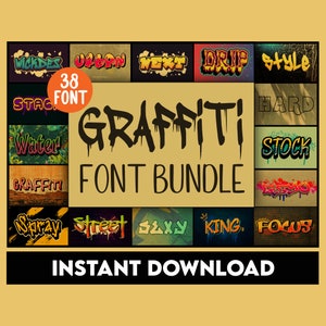 Urban Graffiti Font Bundle: Street Art Fonts for Cricut & Procreate