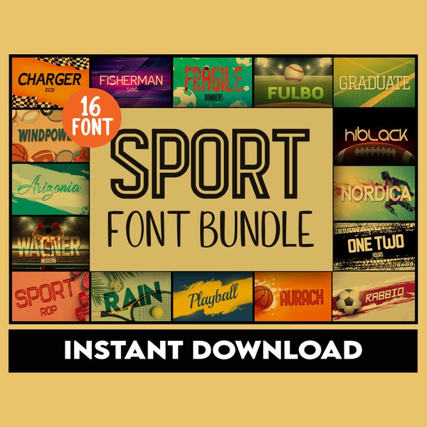 Sports Font Bundle, Sports Font SVG, Jersey Font SVG, Sport Font for Cricut, Sports Font TTF, Sports Font Canva Frames, Sporty Font Bundle