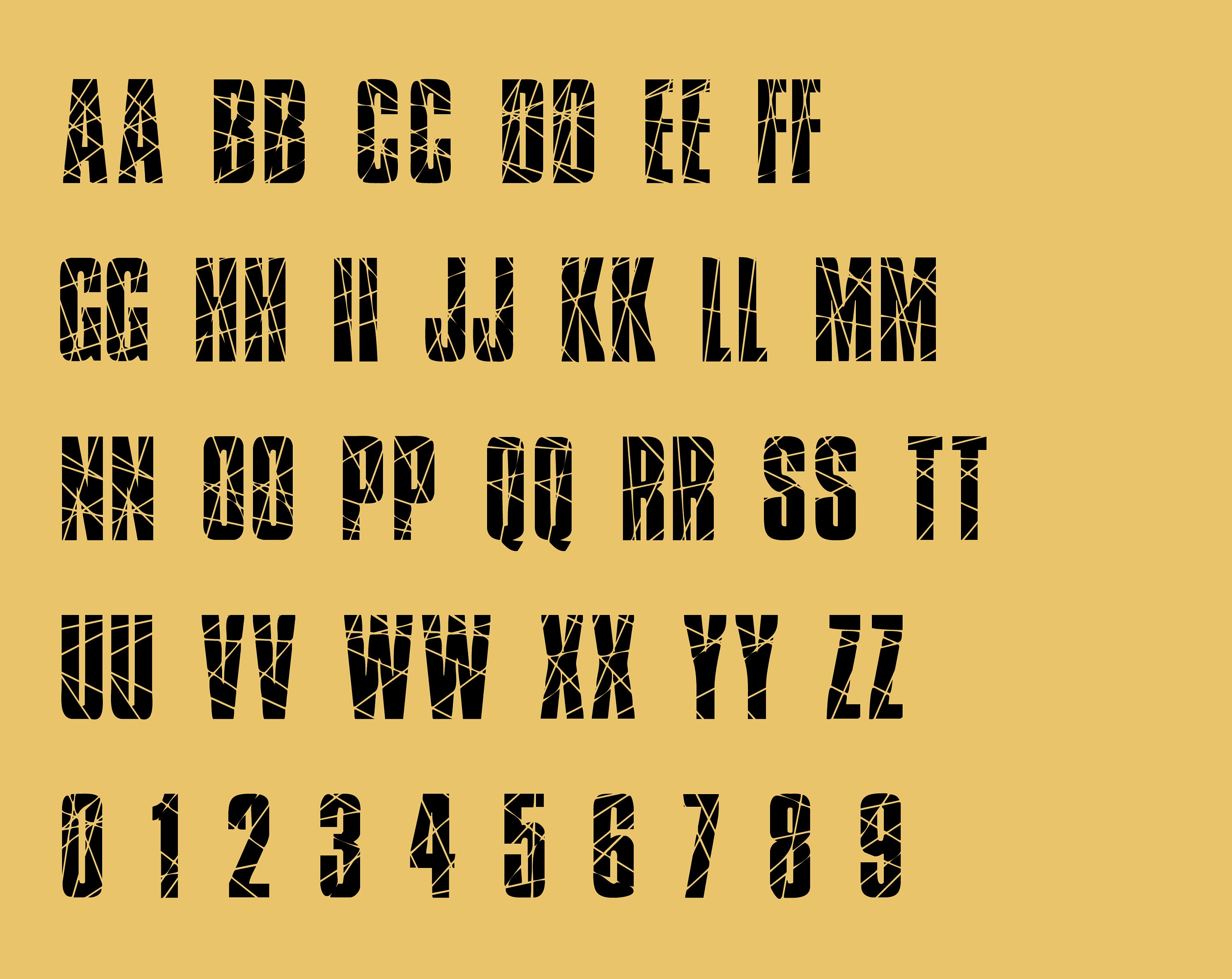 Destroyed Font Earthquake Font Fracture Font Crackle Typeface Broken Style Cricut Fonts