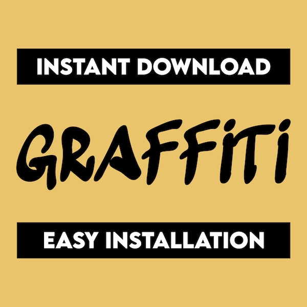 Graffiti Font, Graffiti Typeface, Street Font, Wall Art, Alphabet Letters, Cricut Font, Silhouette, Procreate, Instant Download