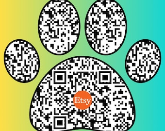 Custom QR Code in a Paw Shape, Customized Qr Code Generator, Digital Qr Code, Scannable Qr Code Maker, Printable Qr Code, Personalizable