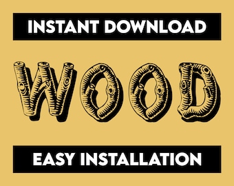 Wood Font, Wood Letters, Wood Alphabet, Wood Lettering, Wooden Letters, Cricut Font, Silhouette Font, Procreate Font, Cool Fonts