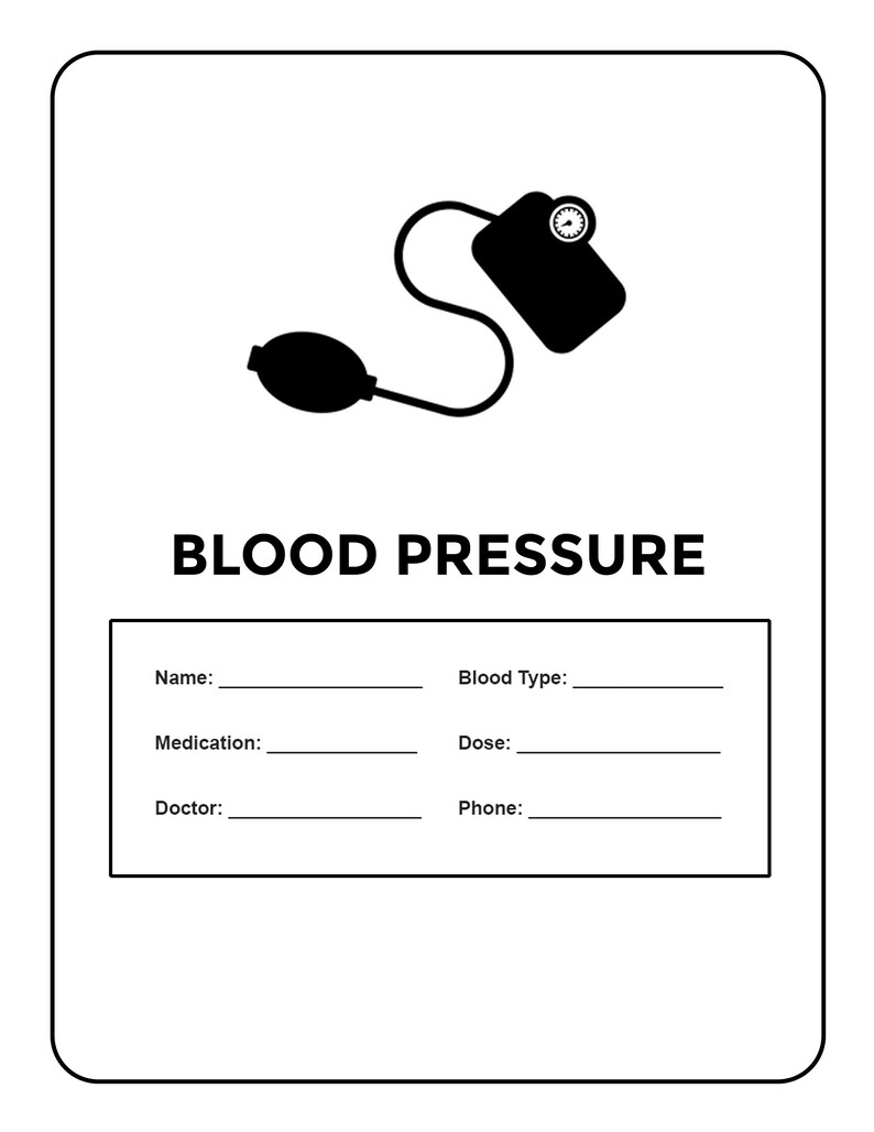 Daily Blood Pressure Sheet PDF | High Blood Pressure Log Book Printable ...