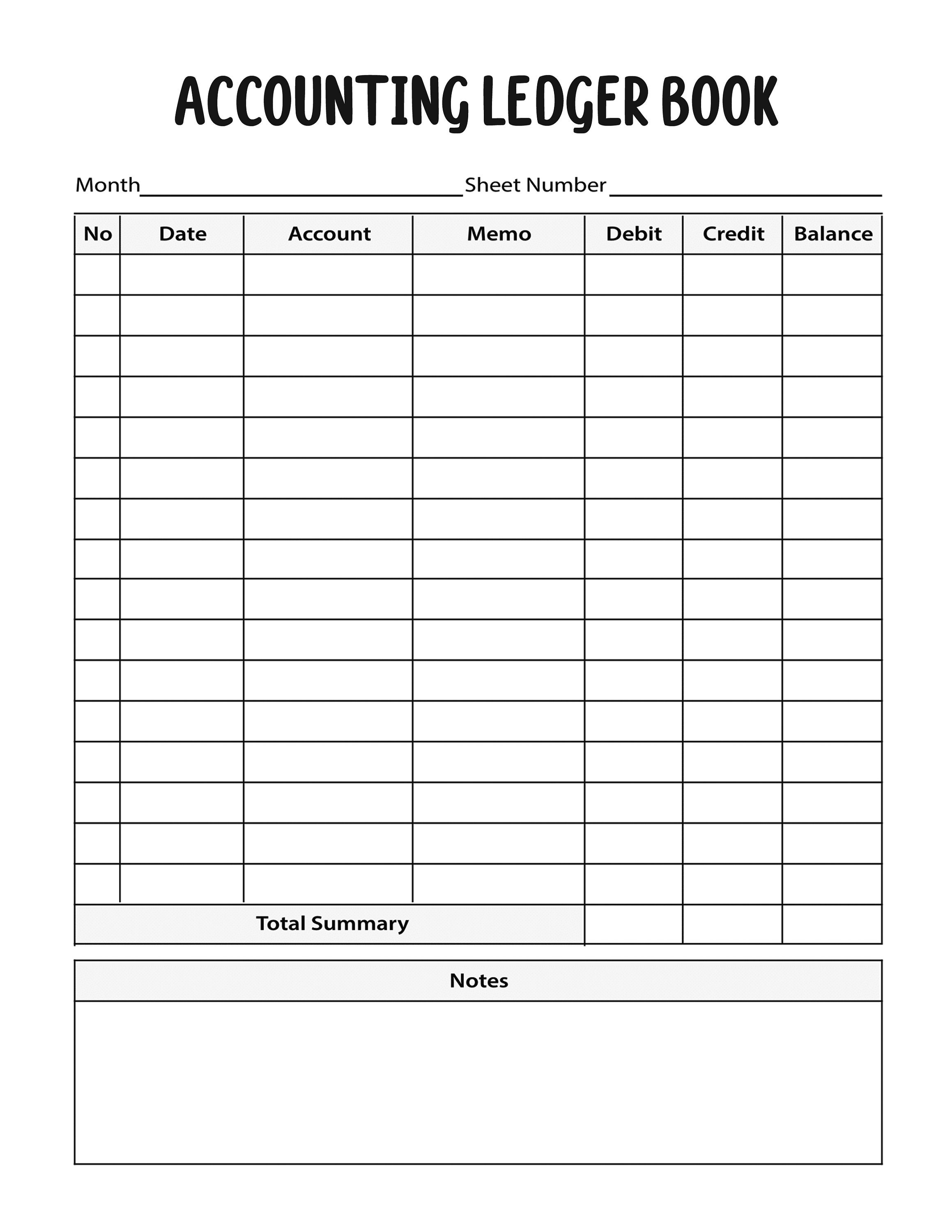 Printable Accounting Ledger Book for Bookkeeping, Accounting Ledger Log ...