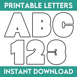 Large Printable Letters and Numbers | Printable Alphabet Letters for Classroom | Bulletin Board Letters | Uppercase Letters Printable 8.5x11