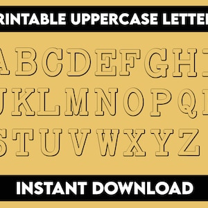 Printable Uppercase Letters, Bulletin Board Letters, Printable Alphabet ...
