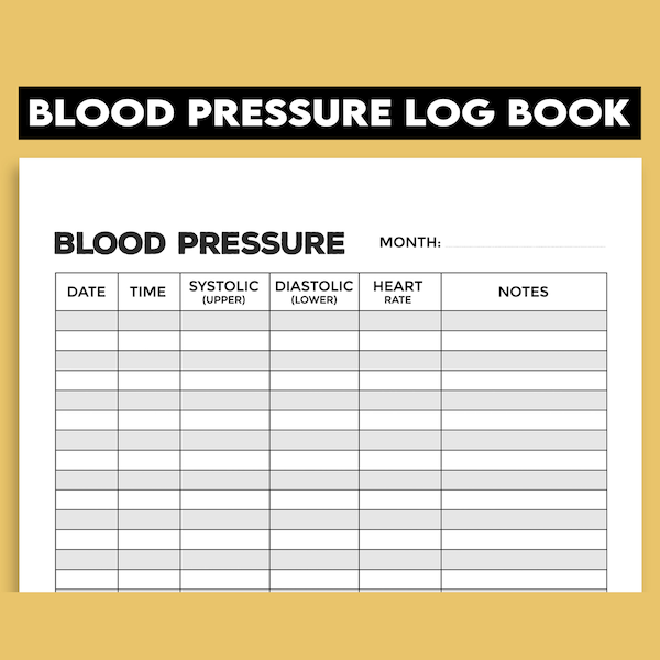 Blutzuckerspiegel PDF | Bluthochdruck Log Book Printable | Blutdrucktabelle | Bluthochdruck Logbuch | Pulsmesser